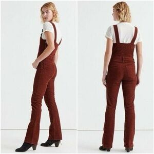 Lucky Brand Bridgette corduroy overalls size 4 brown